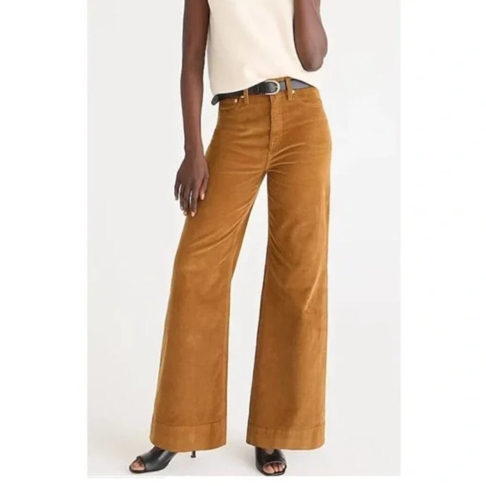 J. Crew Wide Leg Corduroy Pants in Brown/Camel 29